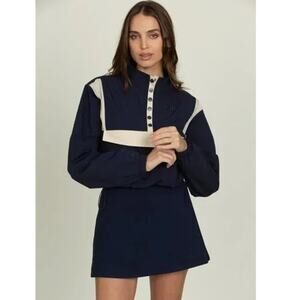 Gold Hinge NWT Vintage Navy MotionCloud A-Line Skirt S